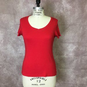 Nice Wide V-Neck Red T Shirt